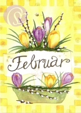 02/ Postkarte Februar, Blumen