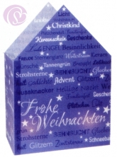 Teelicht-Haus Frohe Weihnachten, Text