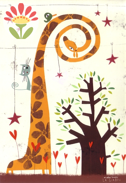 Postkarte Giraffe