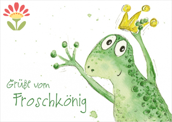 Postkarte Grüße vom Froschkönig