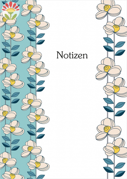 Notizheftchen Notizen, Retro-Blume