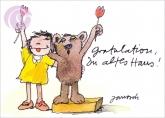 Postkarte Gratulation, Du altes Haus