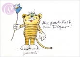 Postkarte Hier gratuliert ein Tiger