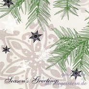 Postkarte Seasons Greetings, Tannenzweige