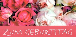 Postkarte Zum Geburtstag, Rosen