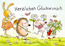 Postkarte Herzlichen Glückwunsch