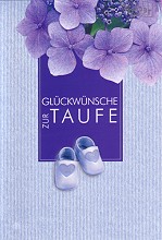 Klappkarte Taufe, blau (5 Srück)