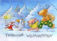 Weihnachtspostkarte Marsch