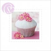 Klappkarte Cupcake mit Blumen