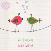 Postkarte Von Herzen alles Liebe