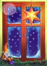 Postkarte Weihnachtliches Fenster