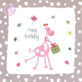 Postkarte Happy Birthday, Giraffe