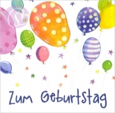 Postkarte Zum Geburtstag, Luftballons