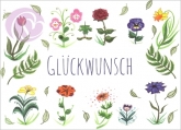 Postkarte Glückwunsch, Blumen