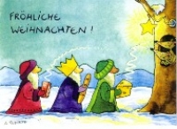 Weihnachtspostkarte Heilige Drei Könige II