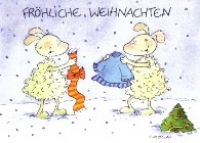 Weihnachtspostkarte Schafe