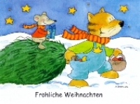 Weihnachtspostkarte Tannenritt