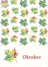 10/ Postkarte Oktober, Herbstlaub