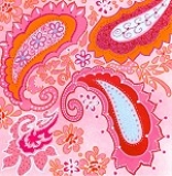 Postkarte Paisley auf Rosa