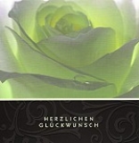 Postkarte Herzlichen Glückwunsch, Weiße Rose